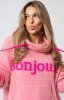 Luźny sweter damski typu bluza z kapturem Bonjour-1